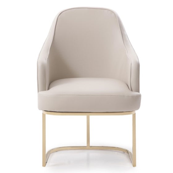 Tyler - Modern Grey + Gold Dining Chair - View 8