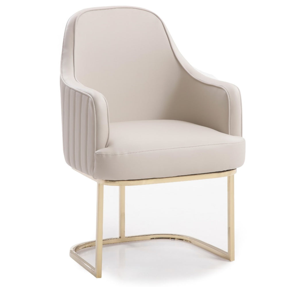 Tyler - Modern Grey + Gold Dining Chair - View 7