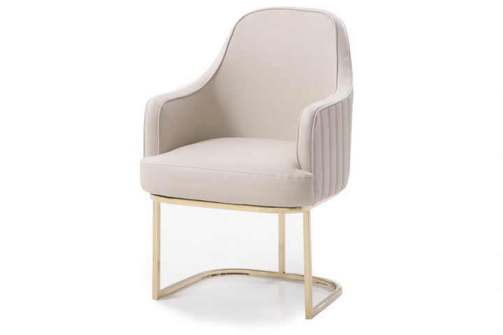 Tyler  Modern Grey + Gold Dining Chair
