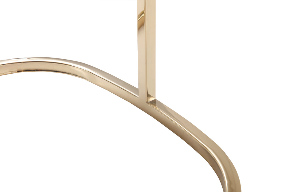 Tyler - Modern Grey + Gold Dining Chair - View 4