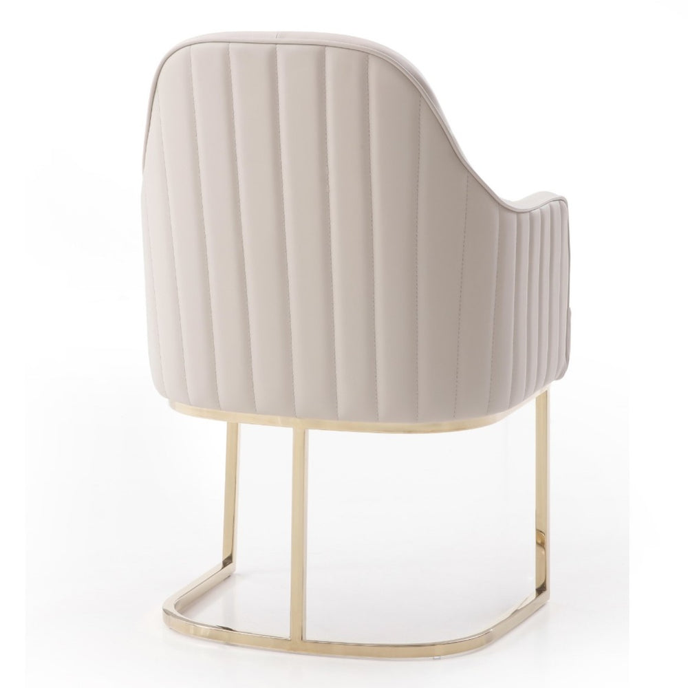 Tyler - Modern Grey + Gold Dining Chair - View 9