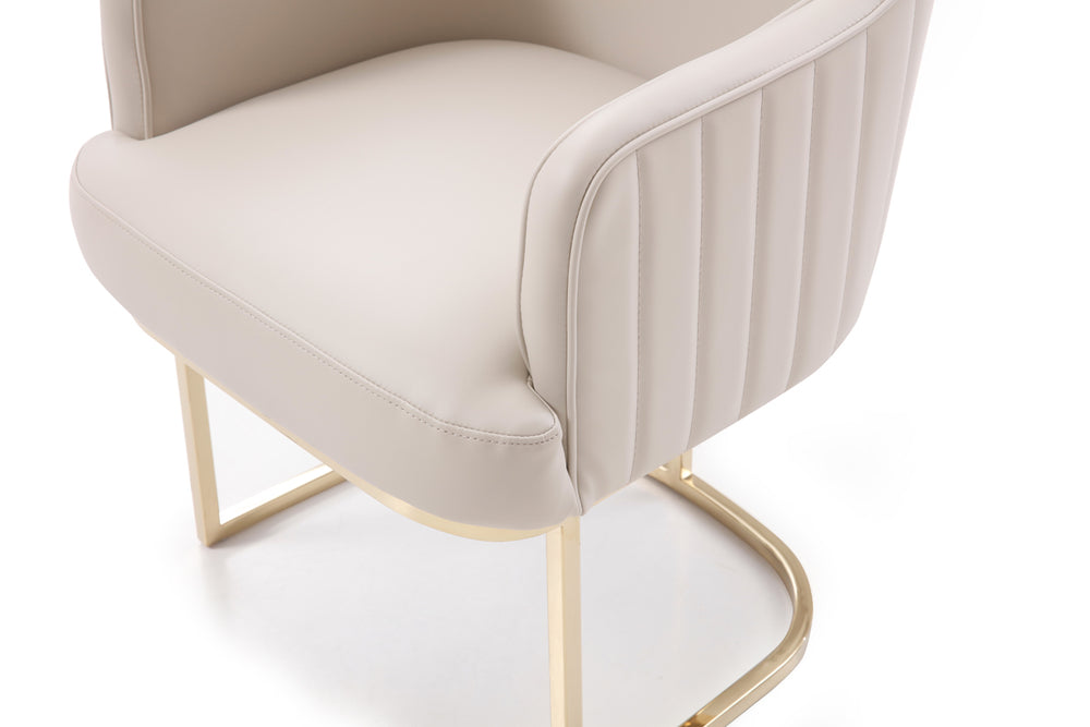 Tyler - Modern Grey + Gold Dining Chair - View 2
