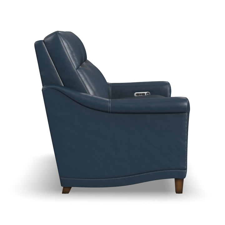 Elizabeth Leather Power Recliner with Power Headrest in Sea