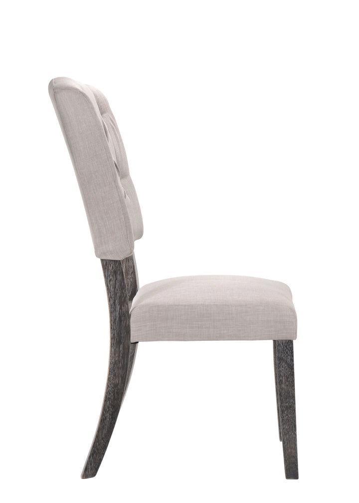 Bernard - Weathered Side Chair (Set of 2) - Beige / Gray