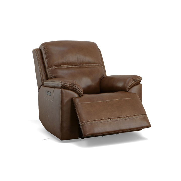 Jackson Leather Power Recliner with Power Headrest in Whiskey