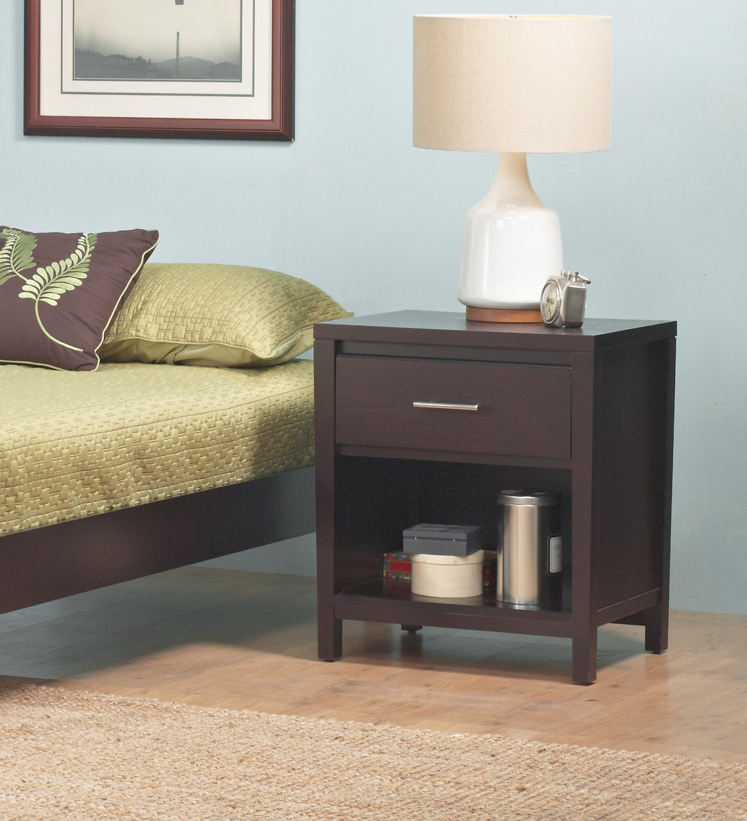 Modus Furniture Nv2381P Nevis Charging Station Nightstand In Espresso