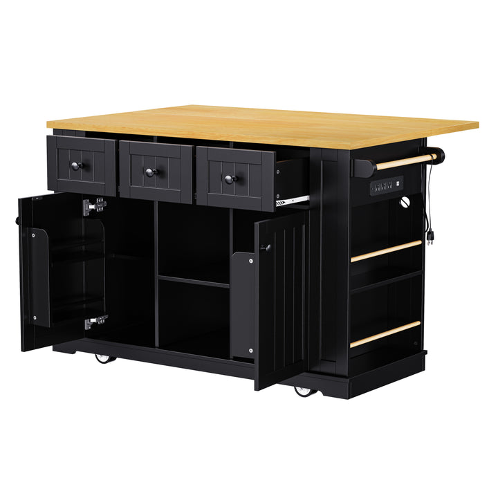 53-inch-black-kitchen-island-cart-with-drop-leaf-and-power-outlet