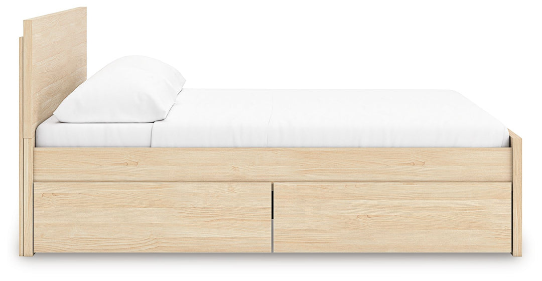 Onita - King Panel Platform Bed With 2 Side Storage - Natural by Ashley Furniture product image