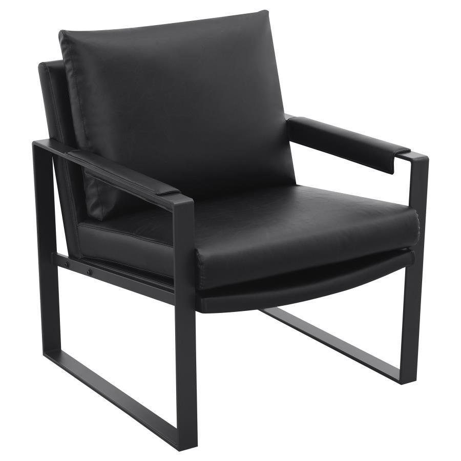 Coaster Furniture Rosalind - Upholstered Track Arm Accent Chair - Black