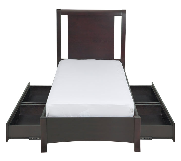 Modus Furniture Nv23D4 Nevis Low Profile Storage Bed In Espresso