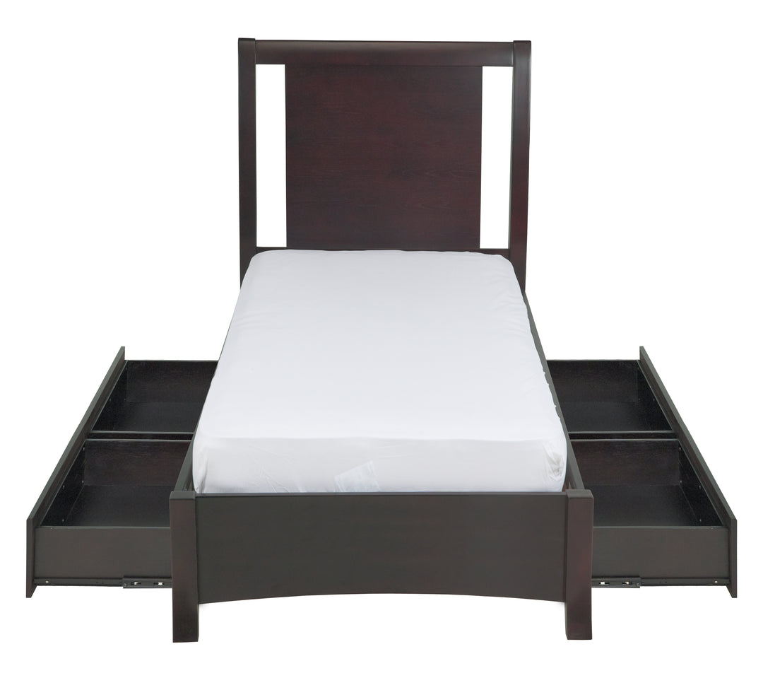 Modus Furniture Nv23D5 Nevis Low Profile Storage Bed In Espresso