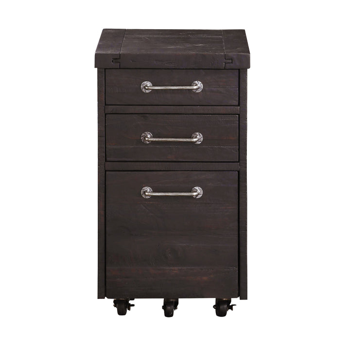 Modus Furniture 7Yc917 Yosemite Solid Wood Rollling File Cabinet In Cafe
