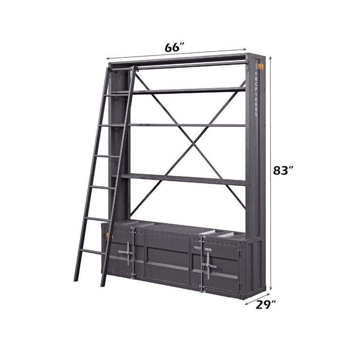 Cargo - Bookcase With Ladder - Gunmetal