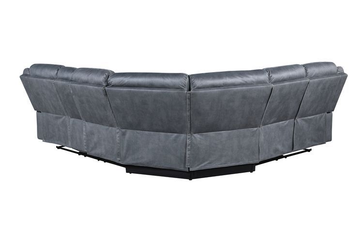 Dollum - Motion Sectional Sofa - Two Tone Gray Velvet