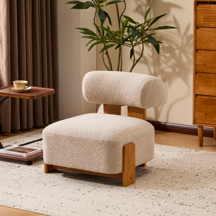 27.25" Boucle Lounge Chair – Almond