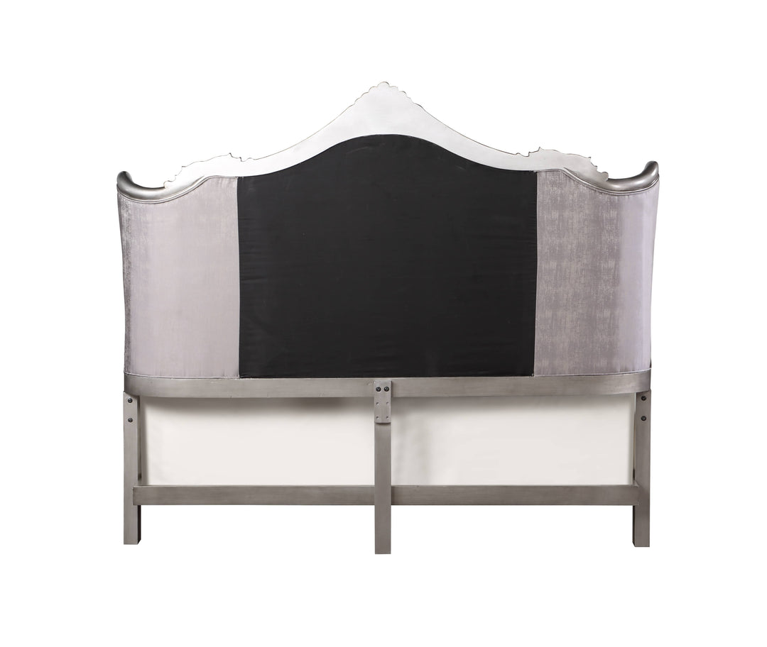 Ariadne - Queen Velvet Bed - Antique Silver