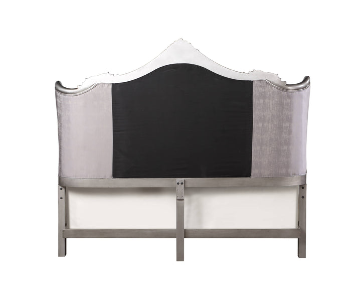 Ariadne - Queen Velvet Bed - Antique Silver
