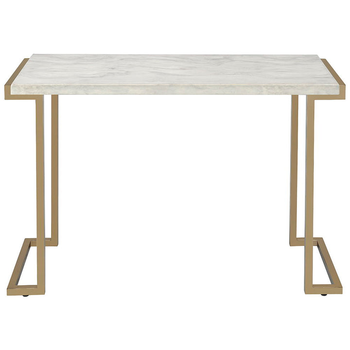 Boice II - Sofa Table - Faux Marble Top & Champagne