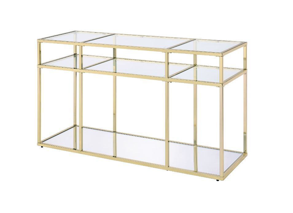 ACME Furniture Uchenna Sofa Table Clear Glass & Gold
