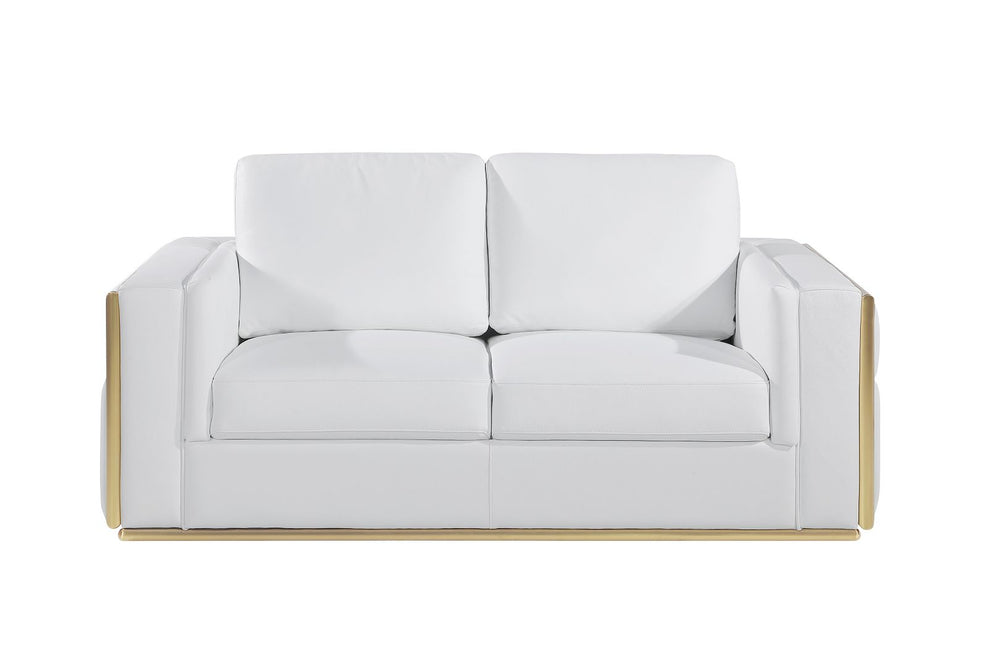 DivanItalia 1130 Loveseat in Top-Grain Italian Leather - White