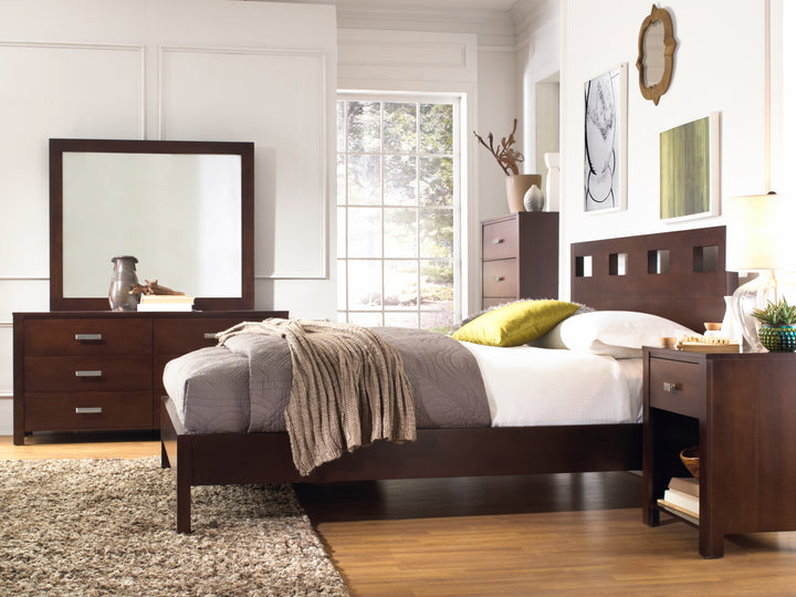 Modus Furniture Rv26F3 Riva Wood Bed In Chocolate Brown