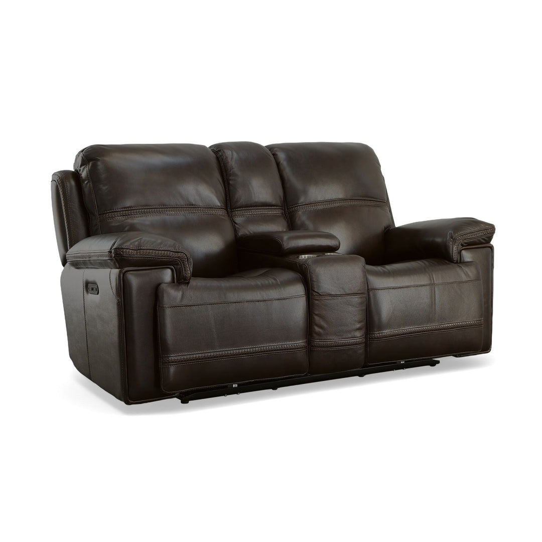 Fenwick  Power Reclining Loveseat With Console & Power Headrests  Dark Chocolate