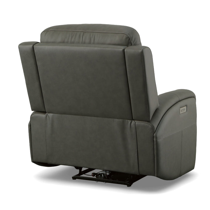Flexsteel 1043-53P5-94602 Linden  Power Swivel Gliding Recliner With Power Headrest, Lumbar, Heat &amp; Massage  Charcoal