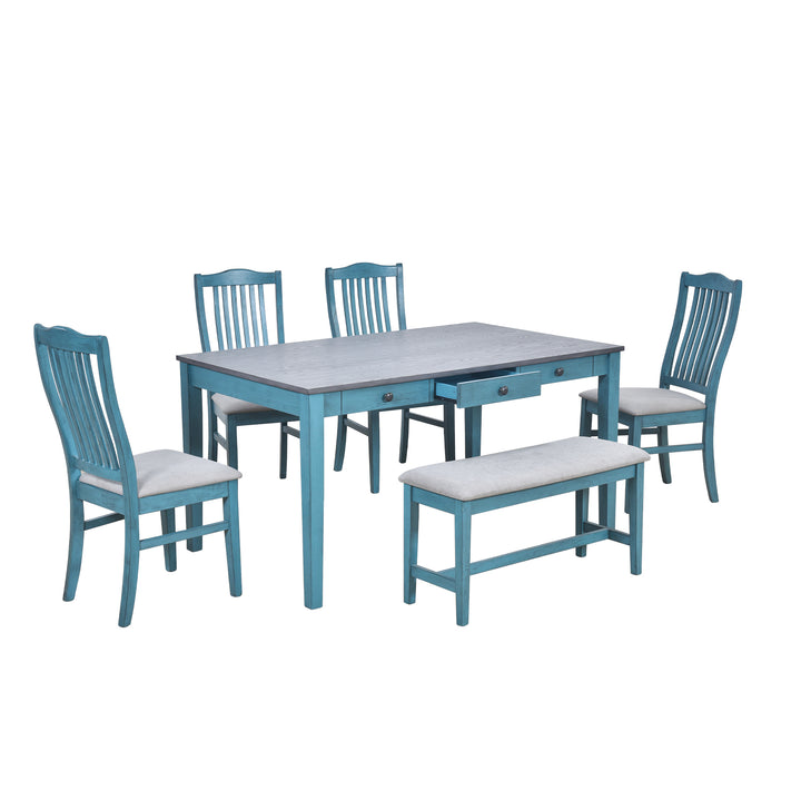 compact-6-piece-dining-set-with-4-chairs-bench-storage-drawer-walnut-buttermilk