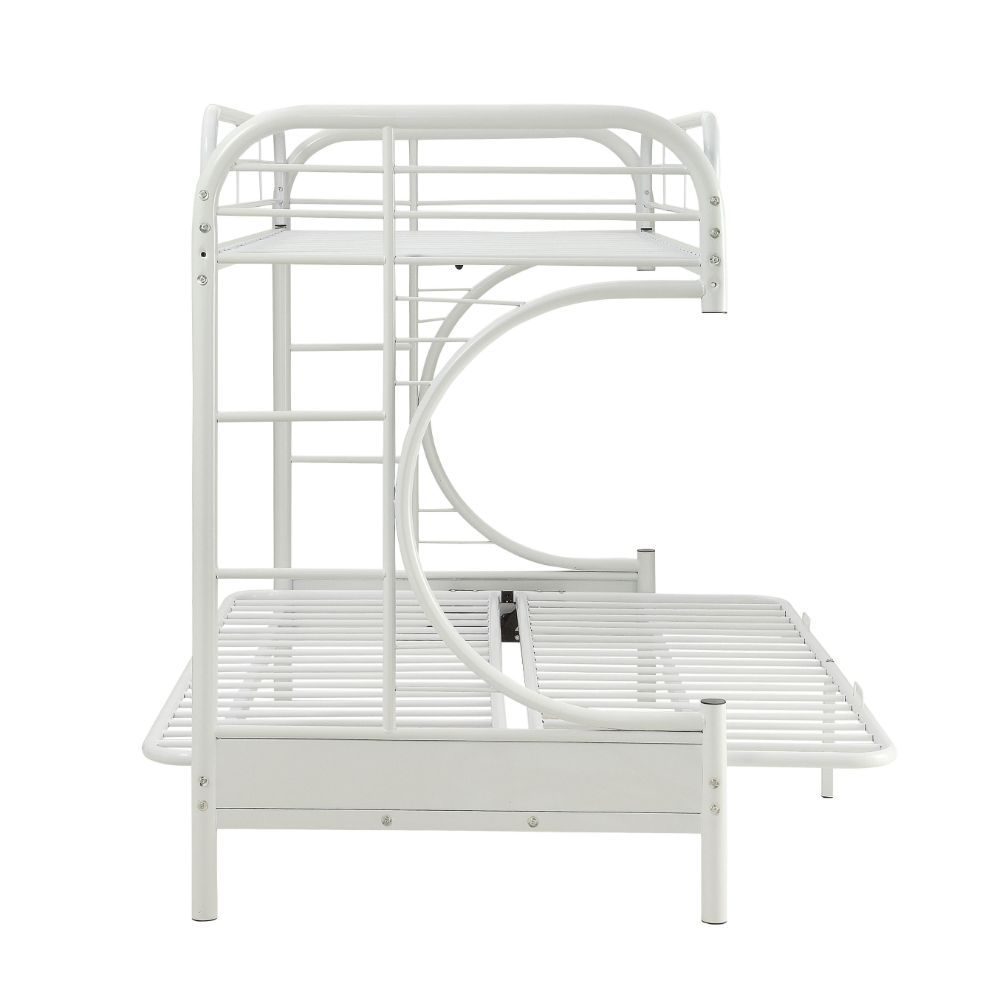 Eclipse - Twin Long/Queen Futon Bunk Bed - White