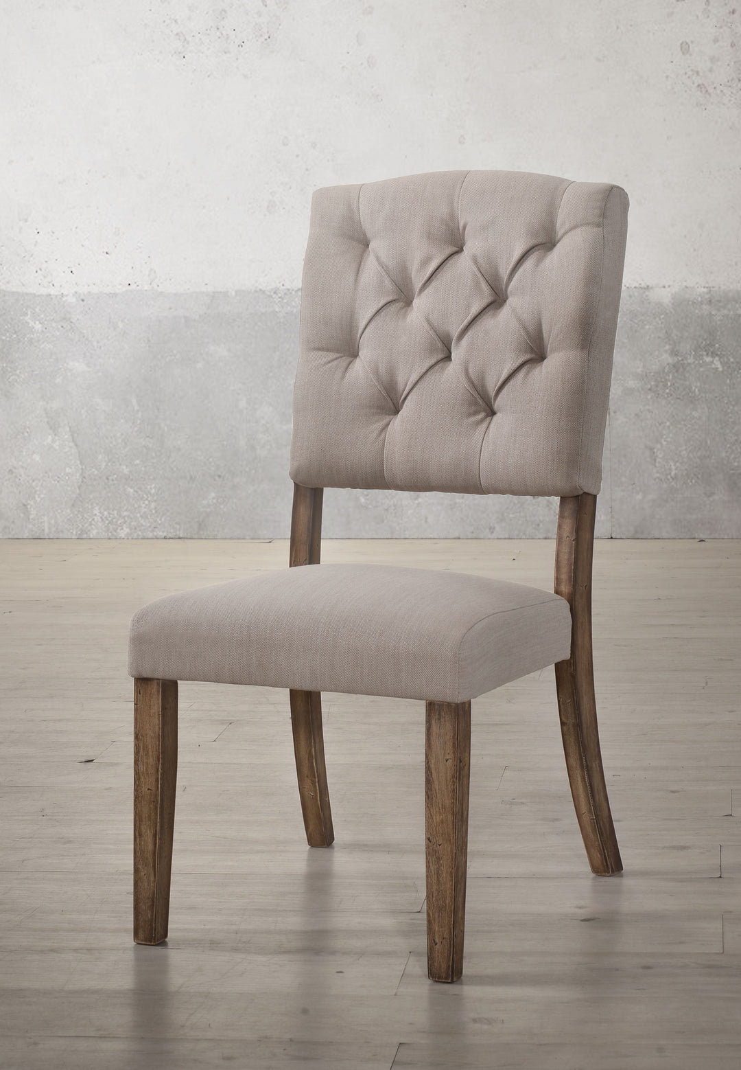 Bernard - Weathered Side Chair (Set of 2) - Beige / Oak