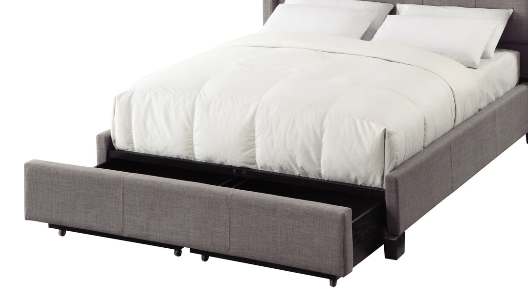 Modus Furniture 3Zh3D411 Royal Tufted Footboard Storage Bed In Dolphin Linen