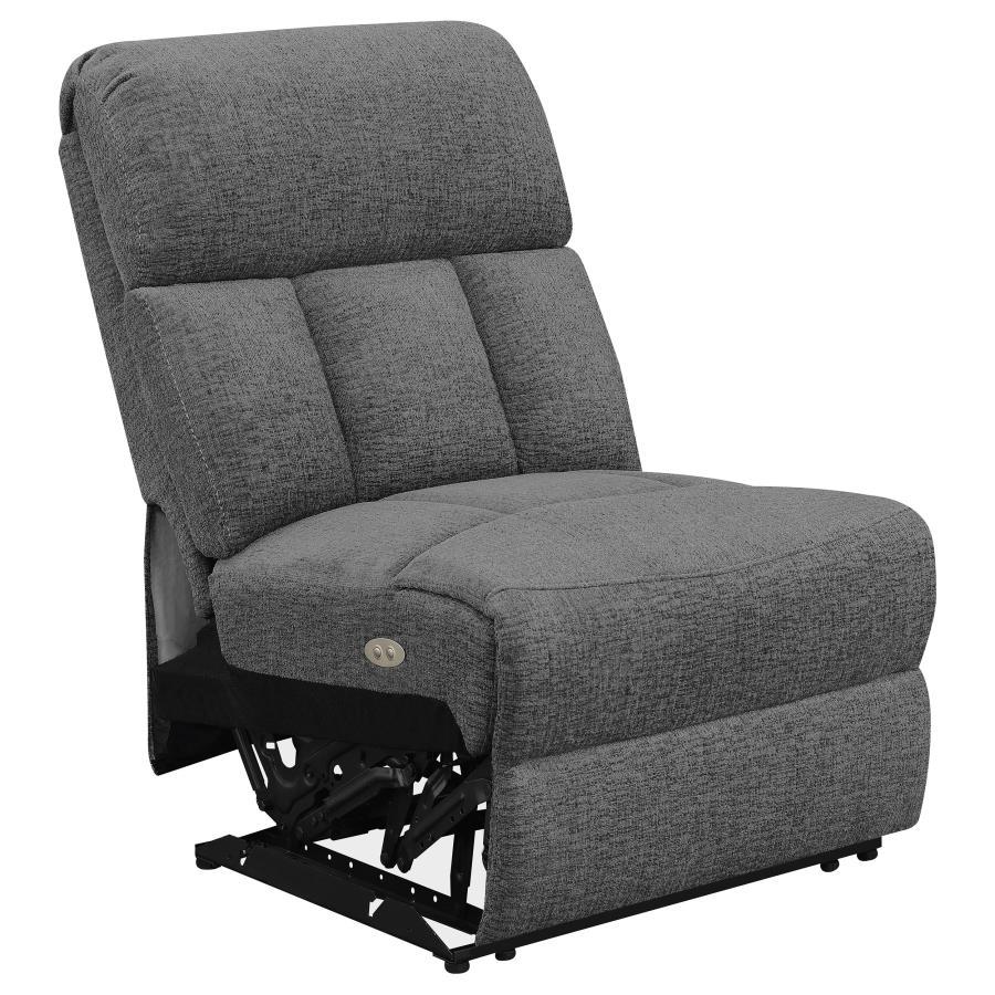 Bahrain - 5 Piece Power Home Theater Seating - Charcoal Reclining Sectional modern furniture Contempo Furniture