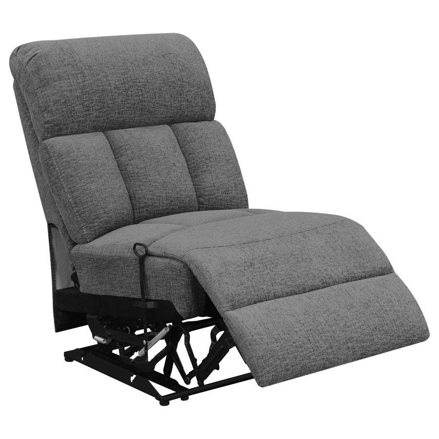 Bahrain - 5 Piece Upholstered Home Theater Seating - Charcoal Reclining Sectional modern furniture Contempo Furniture