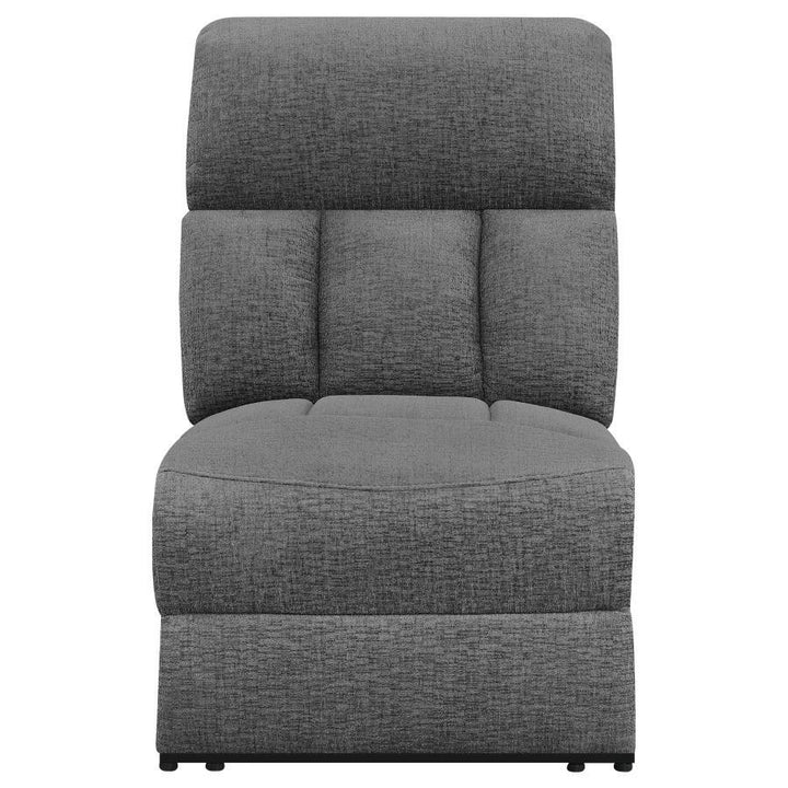 Bahrain - 5 Piece Upholstered Home Theater Seating - Charcoal Reclining Sectional modern furniture Contempo Furniture