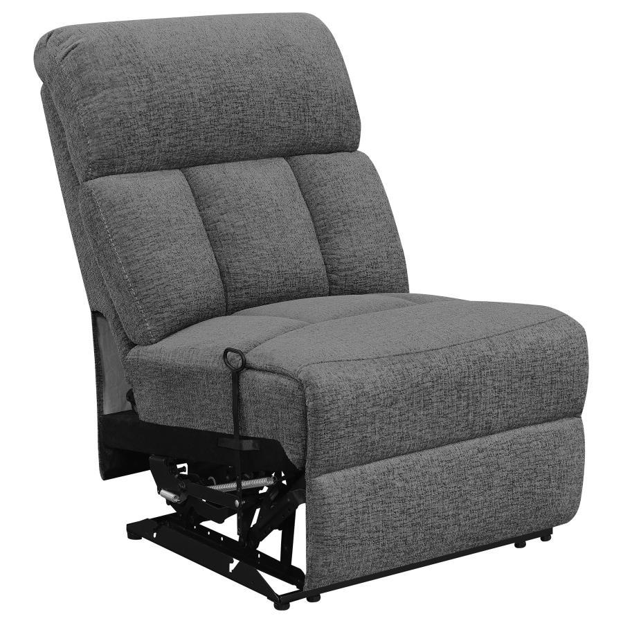 Bahrain - 5 Piece Upholstered Home Theater Seating - Charcoal Reclining Sectional modern furniture Contempo Furniture