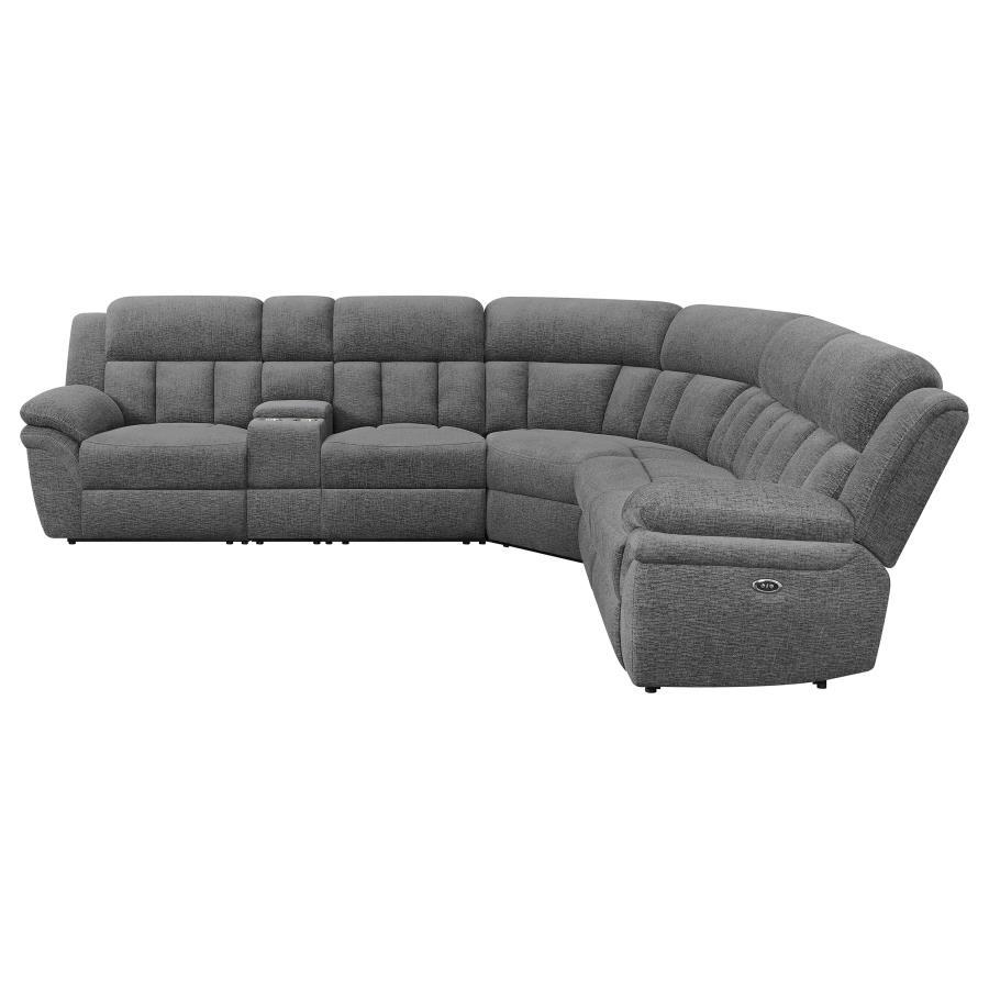 Bahrain - 6 Piece Modular Power Reclining Sectional - Charcoal Reclining Sectional modern furniture Contempo Furniture