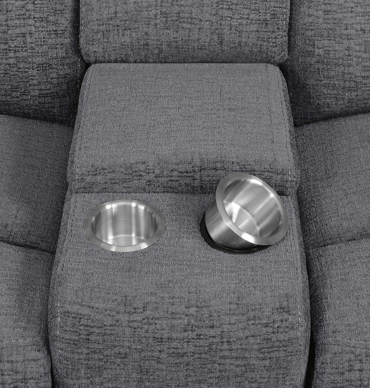 Bahrain - 6 Piece Modular Power Reclining Sectional - Charcoal Reclining Sectional modern furniture Contempo Furniture