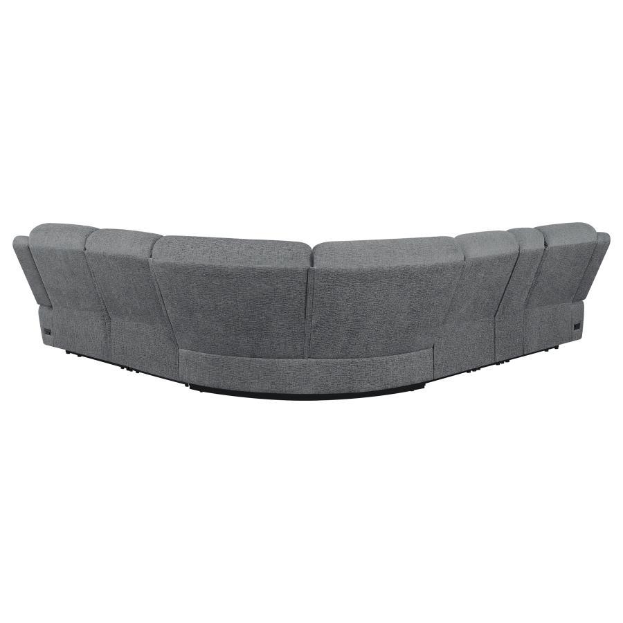 Bahrain - 6 Piece Modular Power Reclining Sectional - Charcoal Reclining Sectional modern furniture Contempo Furniture
