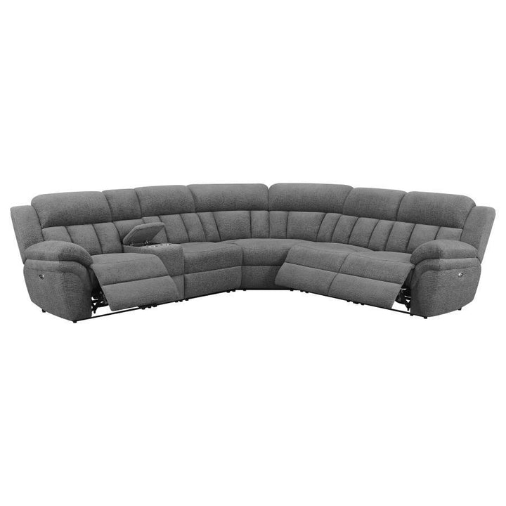 Bahrain - 6 Piece Modular Power Reclining Sectional - Charcoal Reclining Sectional modern furniture Contempo Furniture