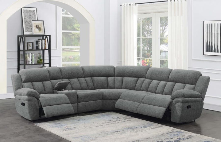 Bahrain - 6 Piece Modular Reclining Sectional Sofa - Charcoal Reclining Sectional modern furniture Contempo Furniture