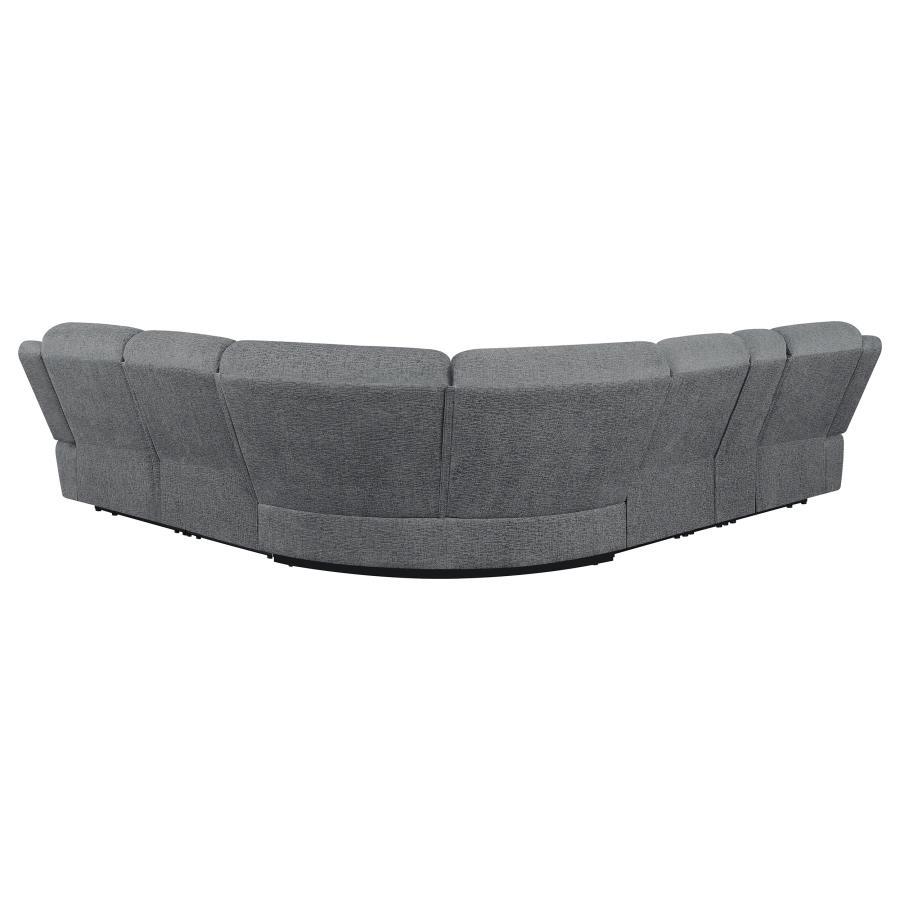Bahrain - 6 Piece Modular Reclining Sectional Sofa - Charcoal Reclining Sectional modern furniture Contempo Furniture
