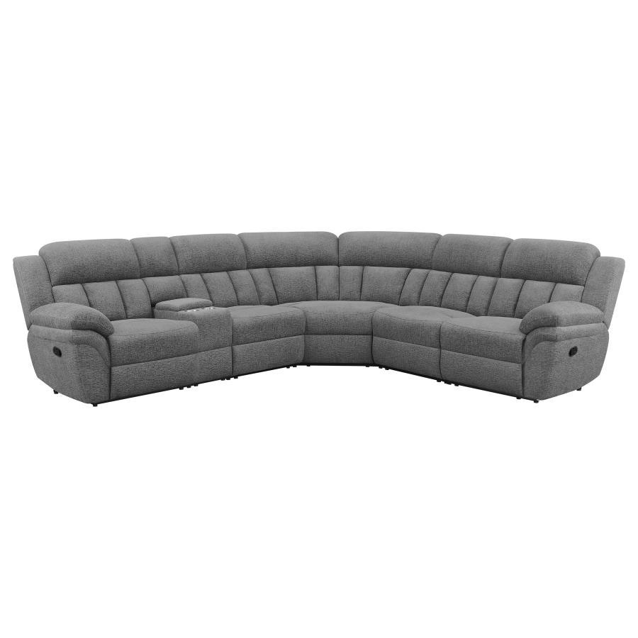 Bahrain - 6 Piece Modular Reclining Sectional Sofa - Charcoal Reclining Sectional modern furniture Contempo Furniture