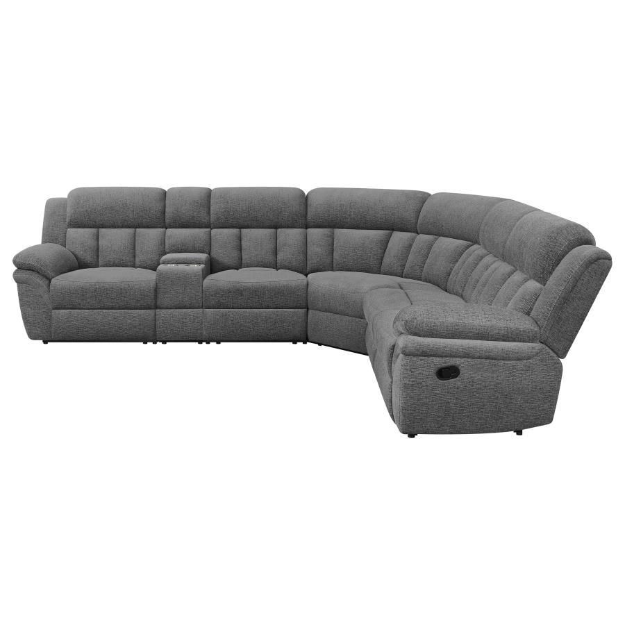 Bahrain - 6 Piece Modular Reclining Sectional Sofa - Charcoal Reclining Sectional modern furniture Contempo Furniture