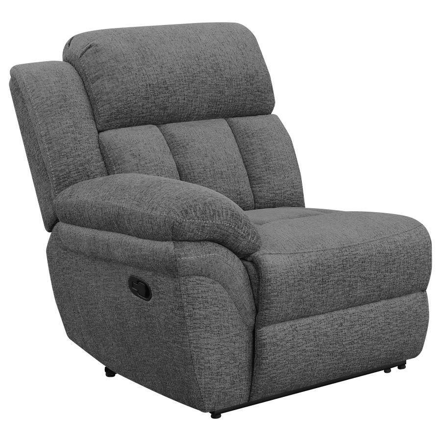 Bahrain - Upholstered Motion Loveseat - Charcoal Reclining Loveseat modern furniture Contempo Furniture