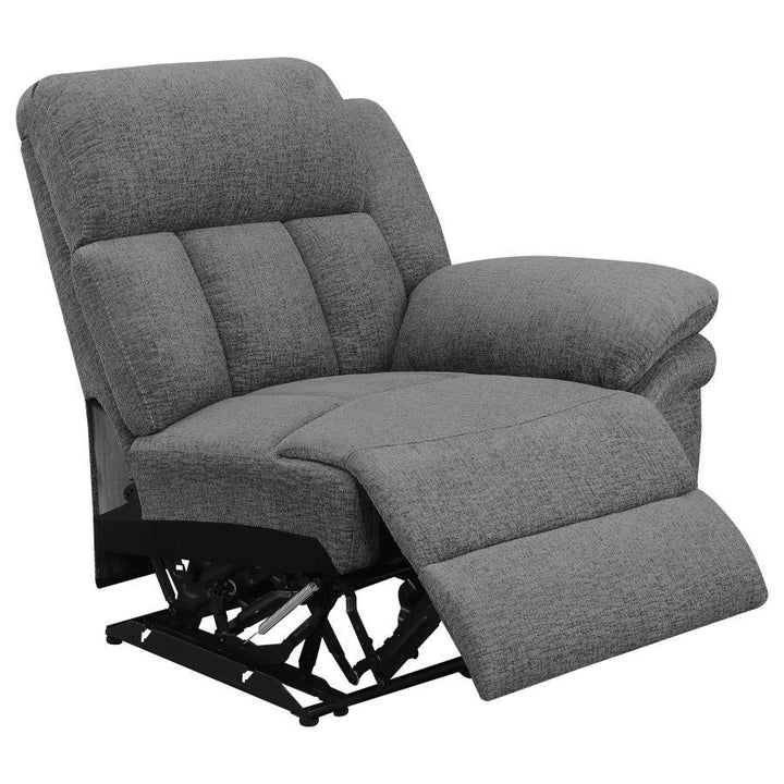 Bahrain - Upholstered Motion Loveseat - Charcoal Reclining Loveseat modern furniture Contempo Furniture