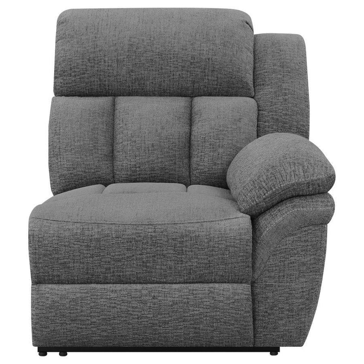 Bahrain - Upholstered Motion Loveseat - Charcoal Reclining Loveseat modern furniture Contempo Furniture
