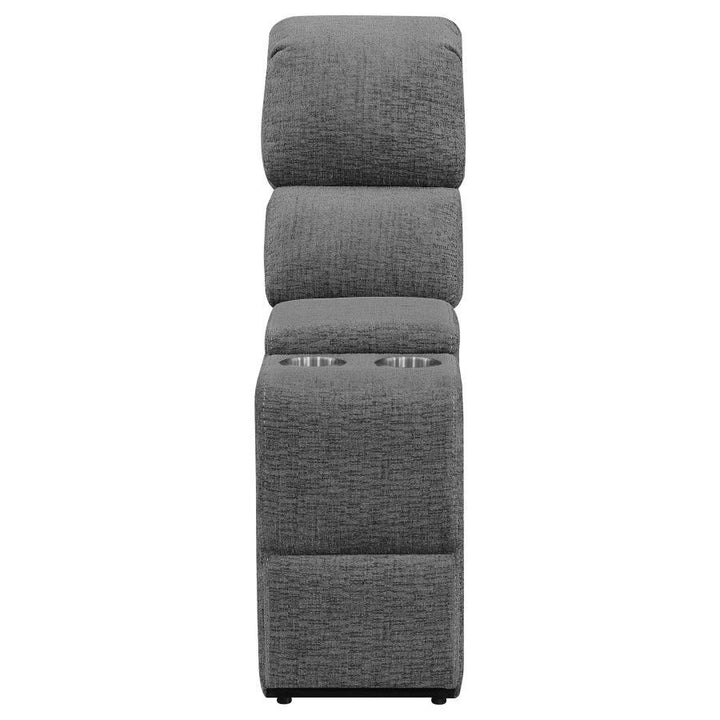 Bahrain - Upholstered Motion Loveseat - Charcoal Reclining Loveseat modern furniture Contempo Furniture