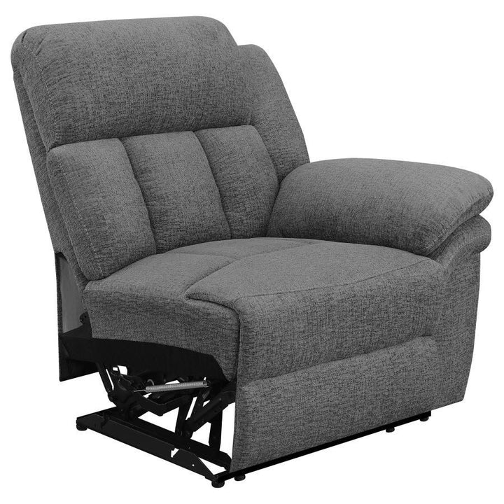 Bahrain - Upholstered Motion Loveseat - Charcoal Reclining Loveseat modern furniture Contempo Furniture