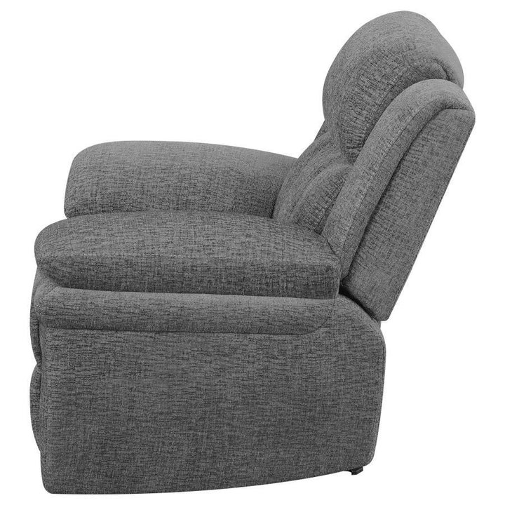 Bahrain - Upholstered Power Glider Recliner - Charcoal Glider Chair modern furniture Contempo Furniture