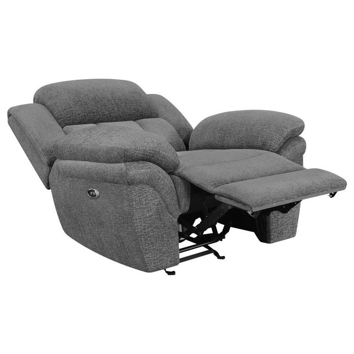 Bahrain - Upholstered Power Glider Recliner - Charcoal Glider Chair modern furniture Contempo Furniture